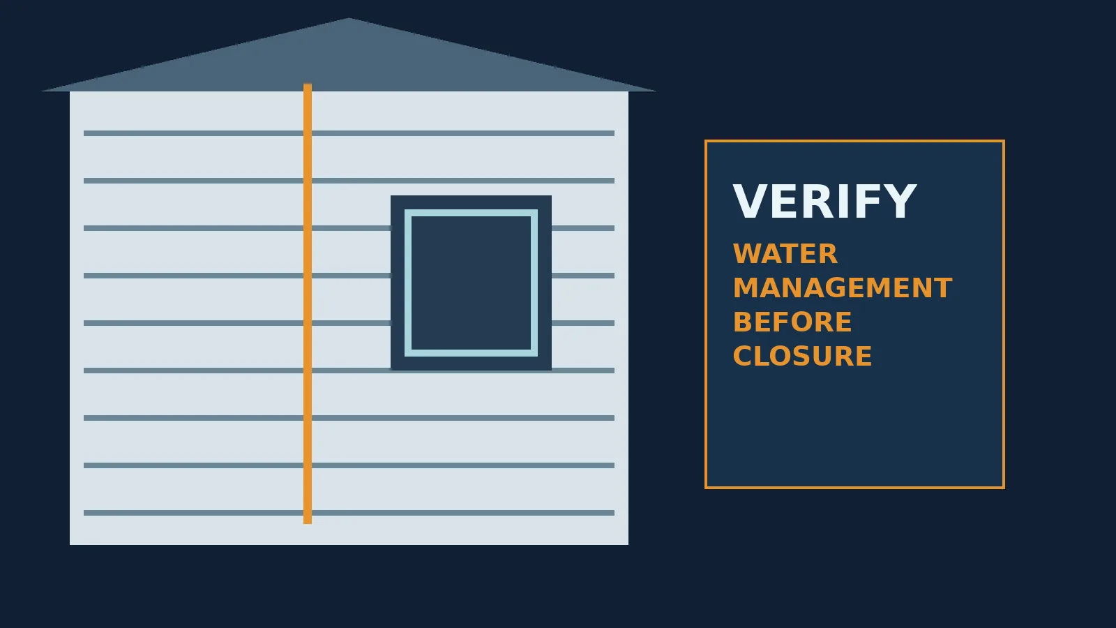 Technical illustration of a New England home exterior with siding courses, flashing details and documented installation checkpoints